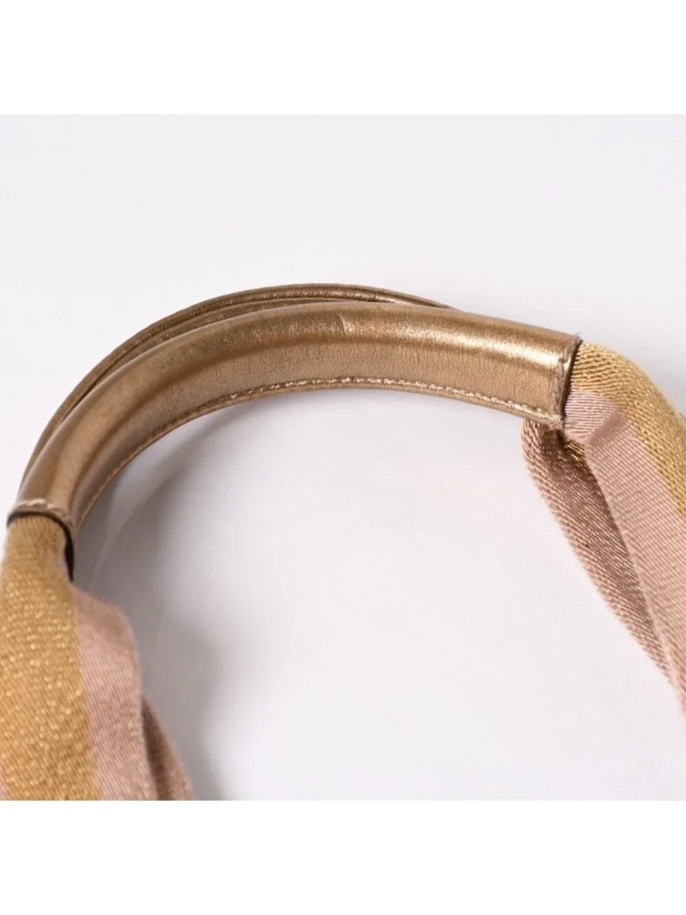 Gucci Tote Bag GG Canvas Beige Gold Blanc